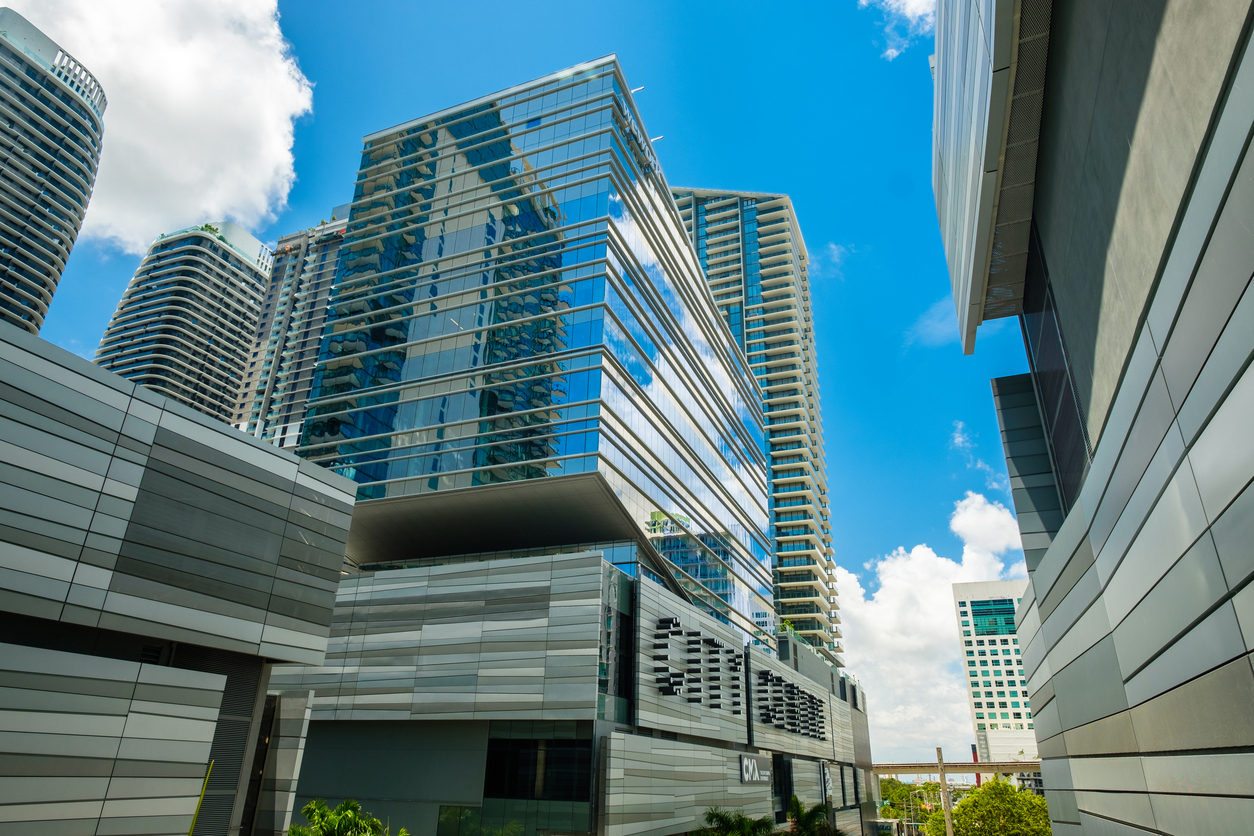 Miami, Florida - August 17, 2017: The Brickell City Centre is a newly constructed shopping mall located in the popular downtown Brickell area.
